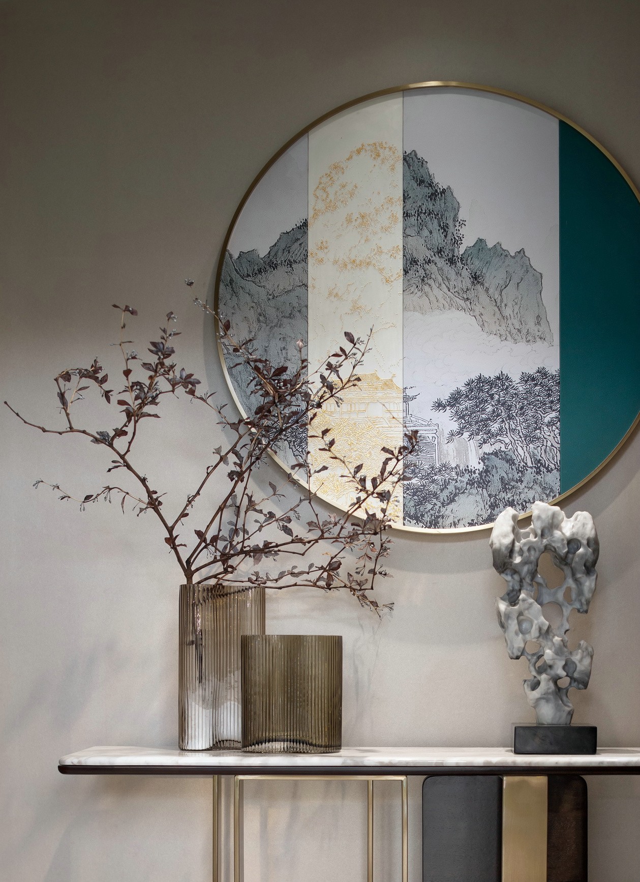 新中式風(fēng)格室內(nèi)家裝案例效果圖-玄關(guān) 新中式風(fēng)格室內(nèi)家裝案例效果圖-玄關(guān)