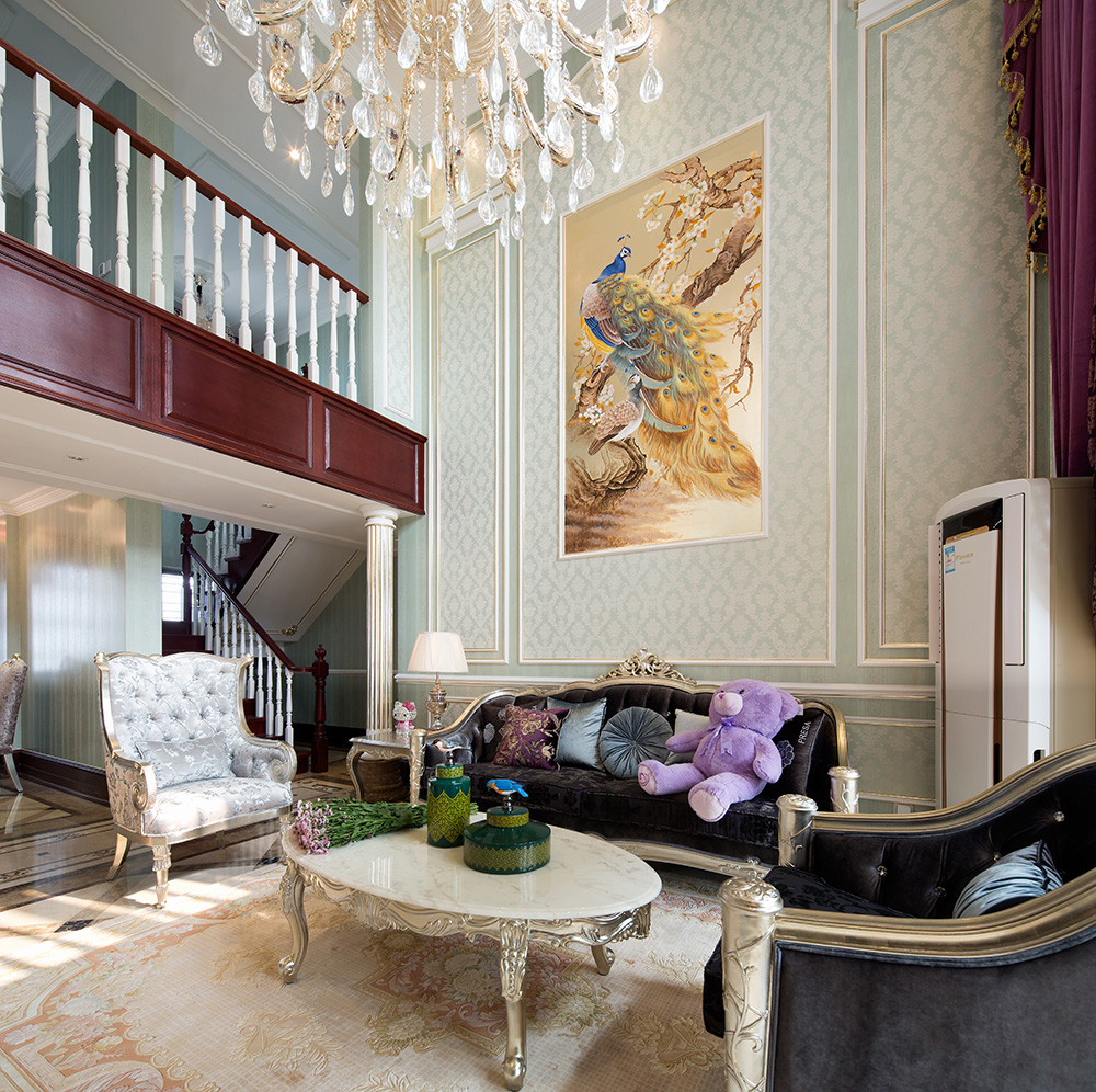 新中式風格別墅裝修效果圖-新會玉圭園別墅350平米-一樓客廳 新中式風格別墅裝修效果圖-新會玉圭園別墅350平米-一樓客廳