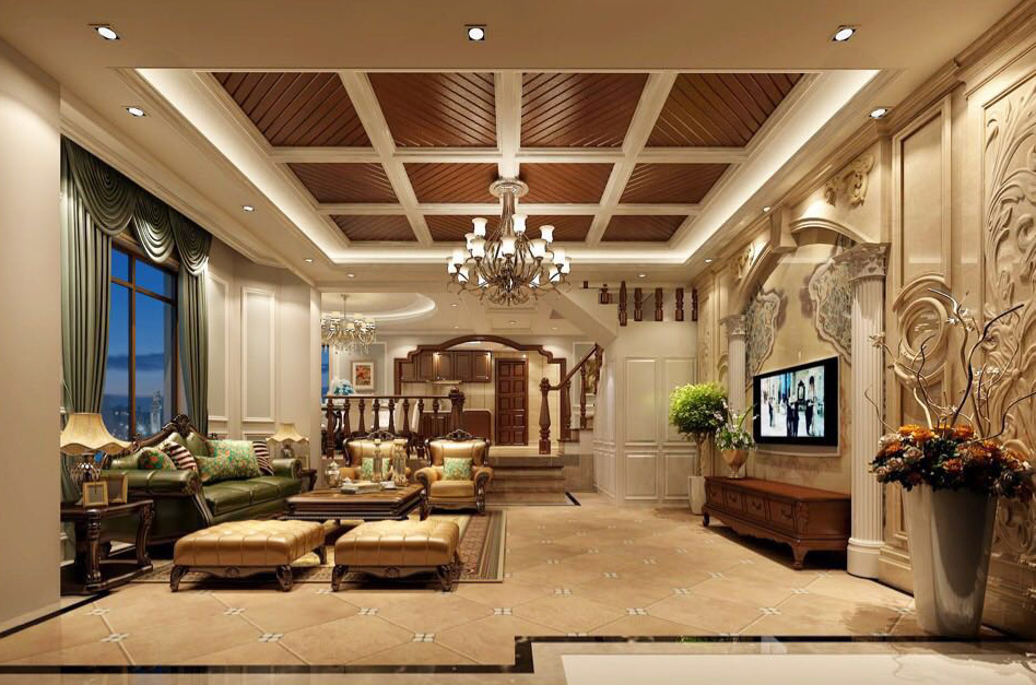 裝修公司美式風(fēng)格別墅裝修效果圖-客廳 裝修公司美式風(fēng)格別墅裝修效果圖-客廳