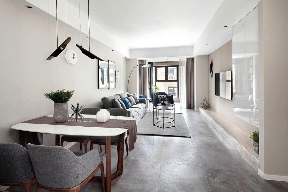 南寧市萊茵湖畔北歐風(fēng)格三居室裝修案例