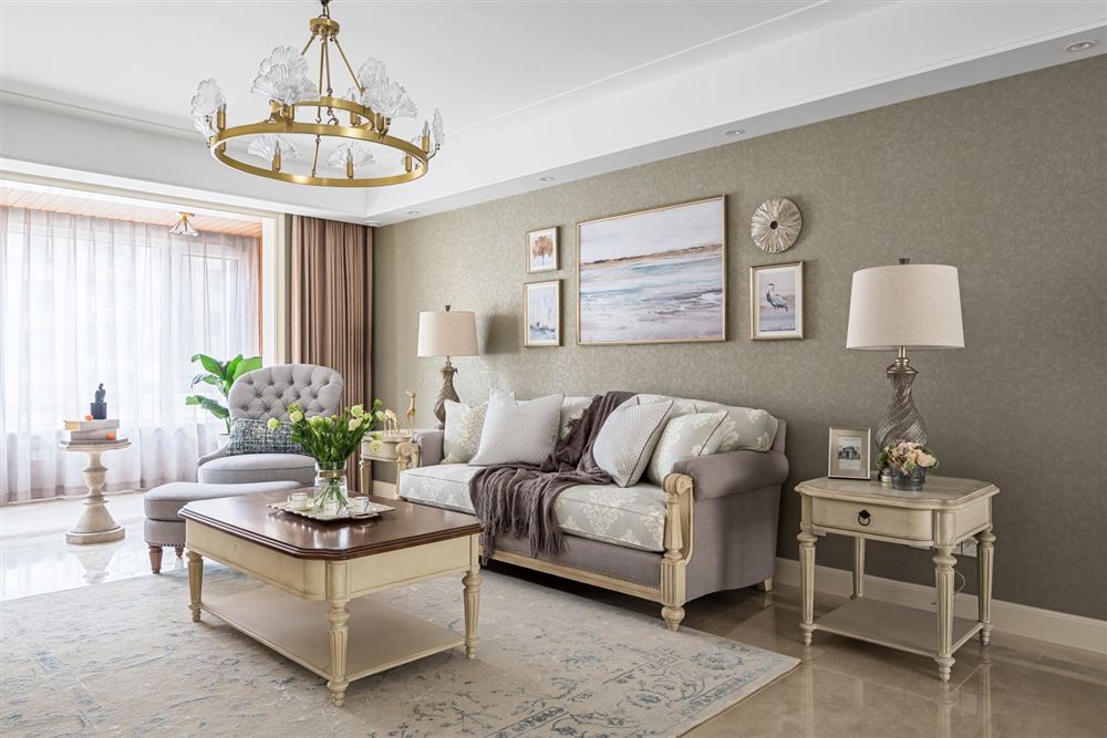 江門(mén)市駿景灣豪庭美式風(fēng)格三居室裝修案例