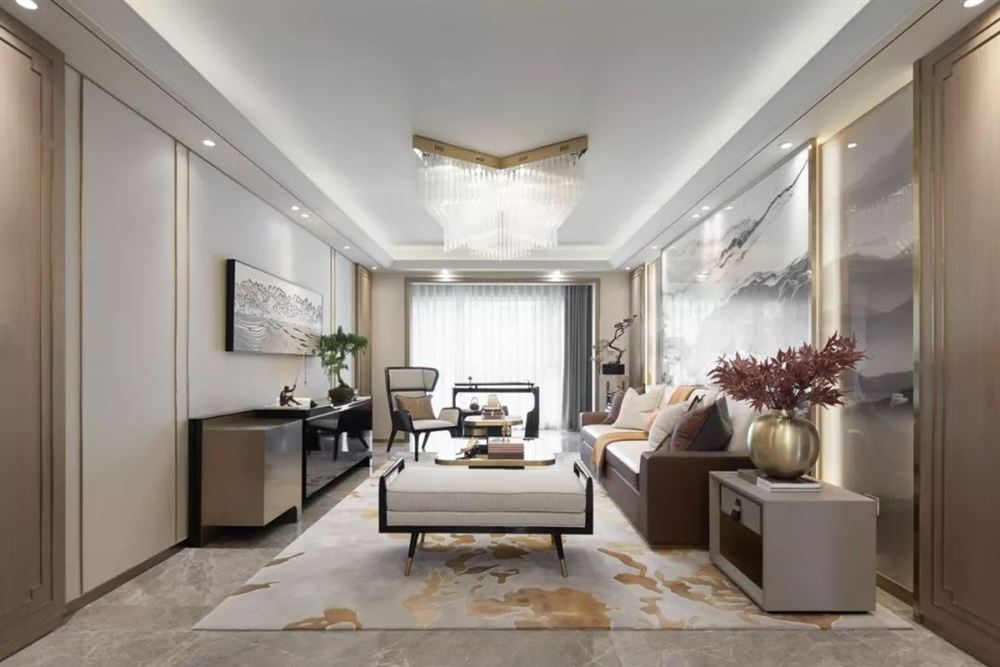 臺州市愛仕達(dá)半島名苑新中式風(fēng)格三居室裝修案例