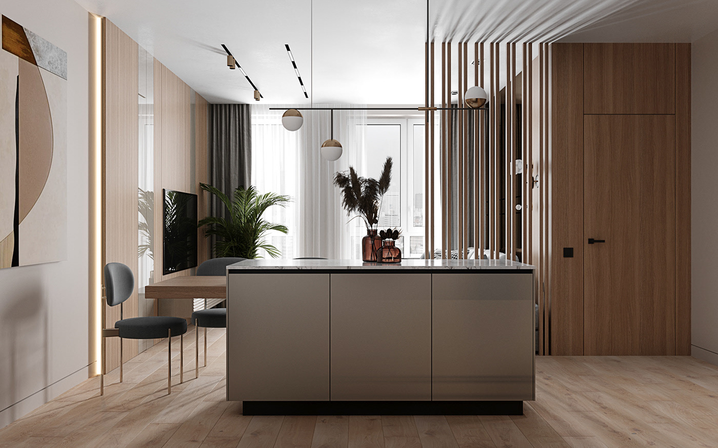 現(xiàn)代輕奢風(fēng)格室內(nèi)家裝案例效果圖-餐廳 現(xiàn)代輕奢風(fēng)格室內(nèi)家裝案例效果圖-餐廳