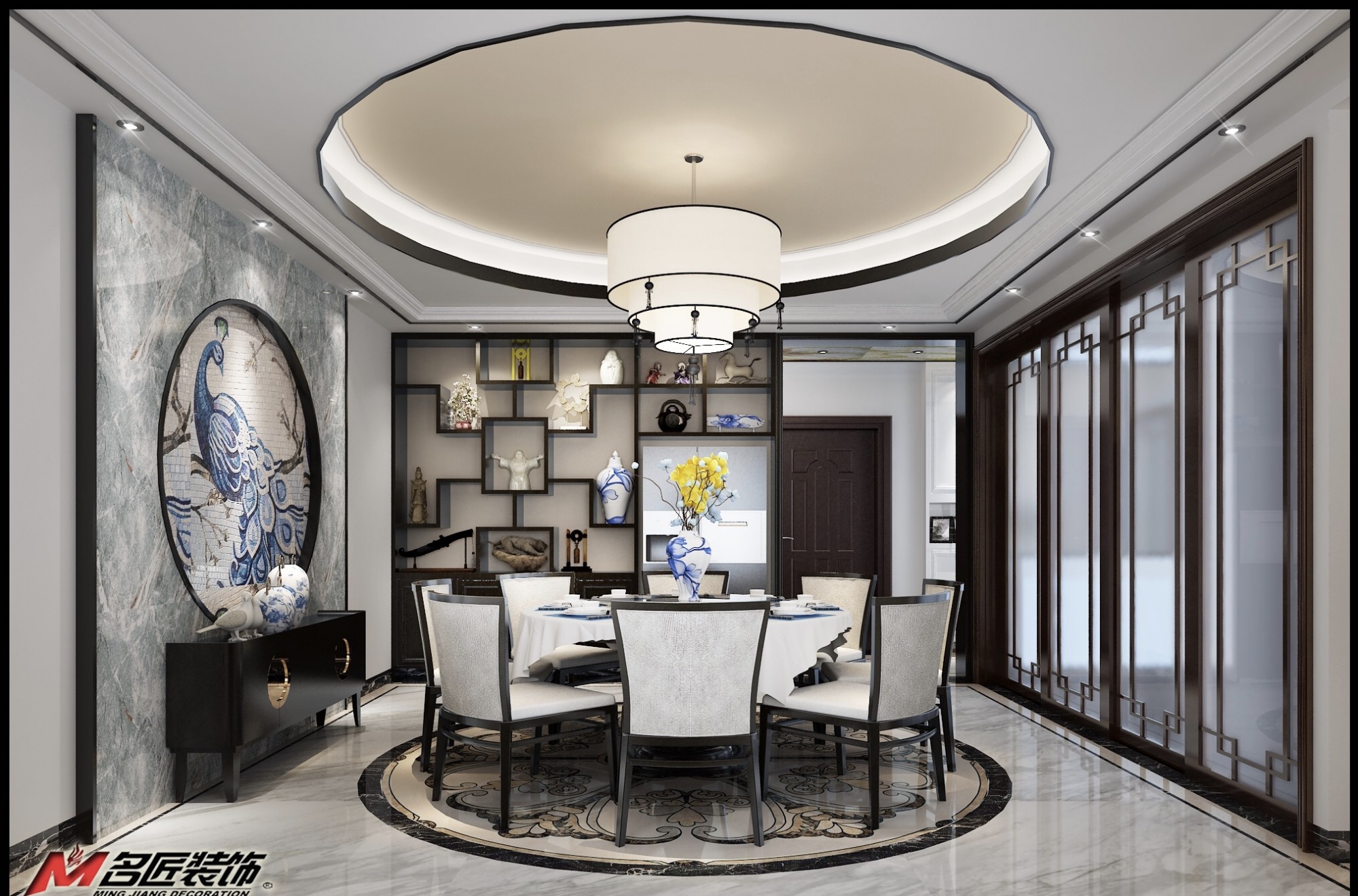 佛山市碧桂園&middot;鳳凰灣新中式風(fēng)格四居室裝修案例