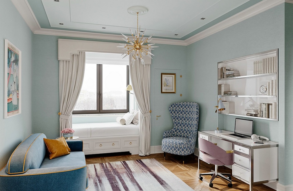 田園輕奢風格室內(nèi)裝修效果圖-碧桂園新仕界四居180平米-次臥 田園輕奢風格室內(nèi)裝修效果圖-碧桂園新仕界四居180平米-次臥