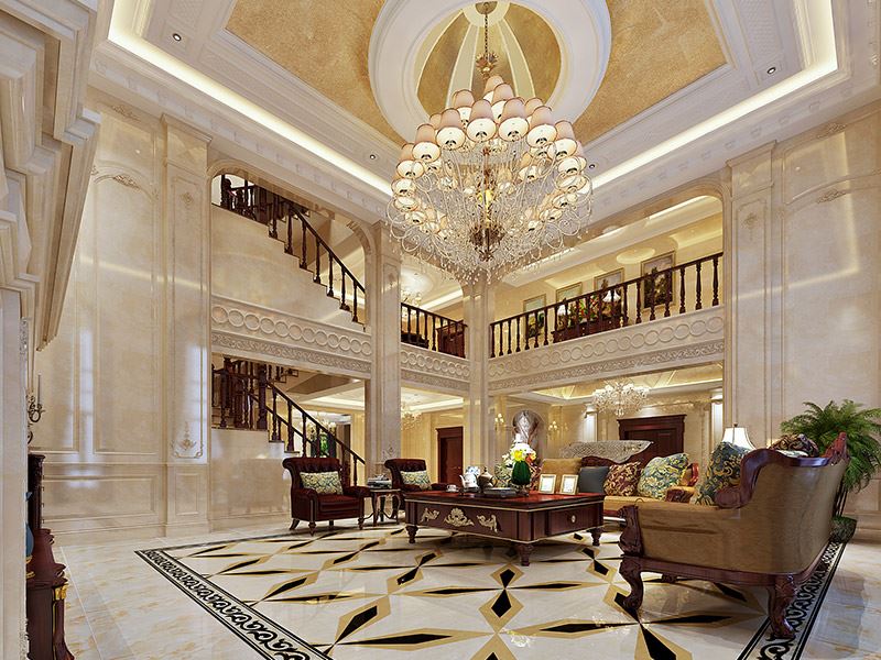 泰州市濱江新區(qū)富陽社區(qū)二區(qū)歐式風格別墅裝修案例