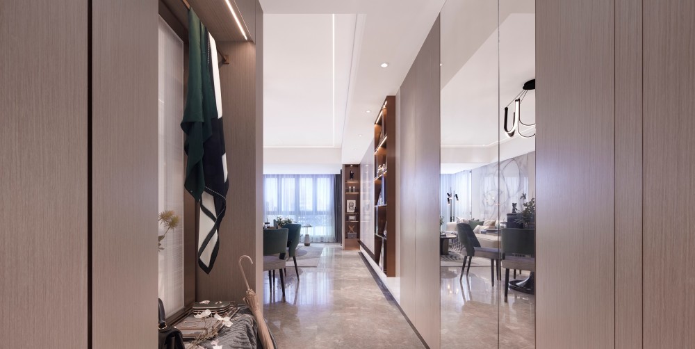 輕奢風(fēng)格室內(nèi)家裝案例效果圖-玄關(guān) 輕奢風(fēng)格室內(nèi)家裝案例效果圖-玄關(guān)