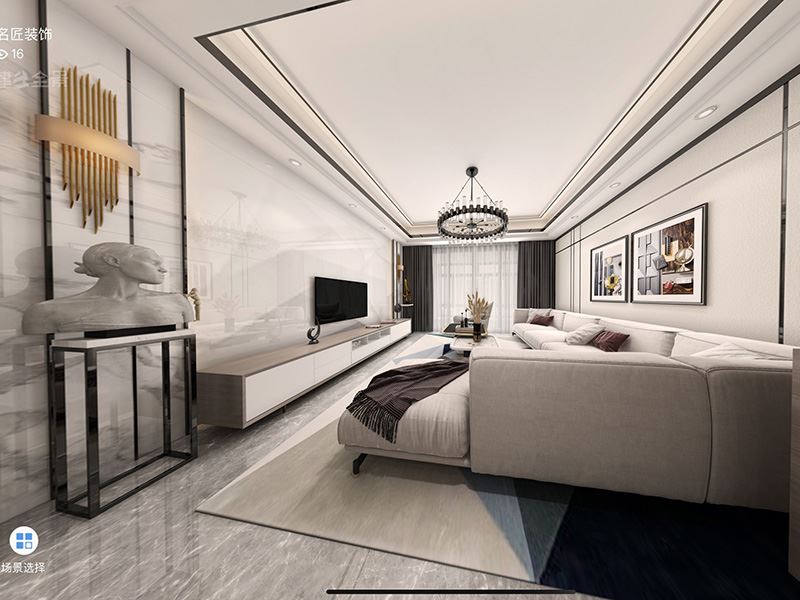 茂名市東匯城現(xiàn)代簡約風(fēng)格四居室裝修案例