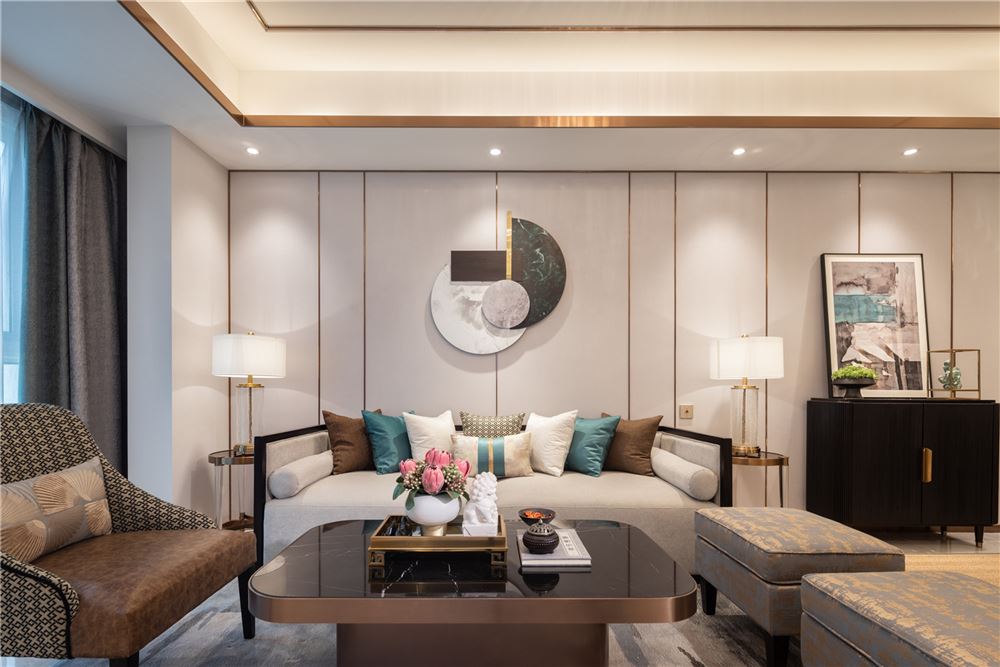 佛山市弘陽(yáng)德商昕悅府新中式風(fēng)格四居室裝修案例