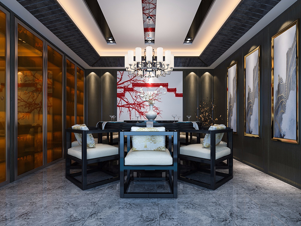 東方神韻新中式別墅裝修效果圖-順德碧桂園豪園別墅310平米-別墅餐廳 東方神韻新中式別墅裝修效果圖-順德碧桂園豪園別墅310平米-別墅餐廳