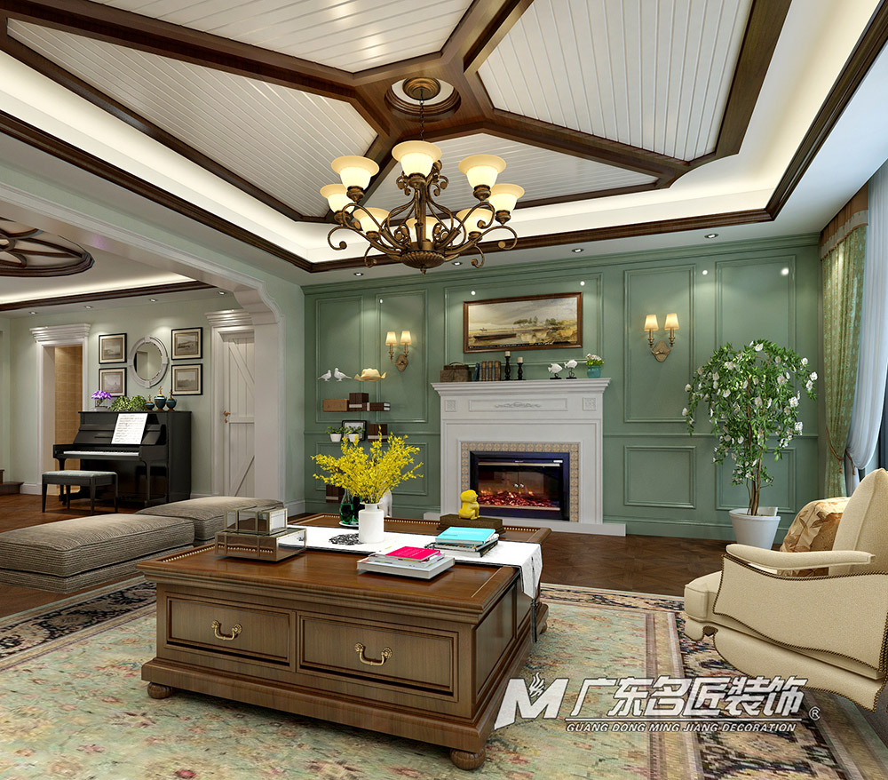 九號別墅410平米美式鄉(xiāng)村風格裝修案例-負一樓客廳 九號別墅410平米美式鄉(xiāng)村風格裝修案例-負一樓客廳