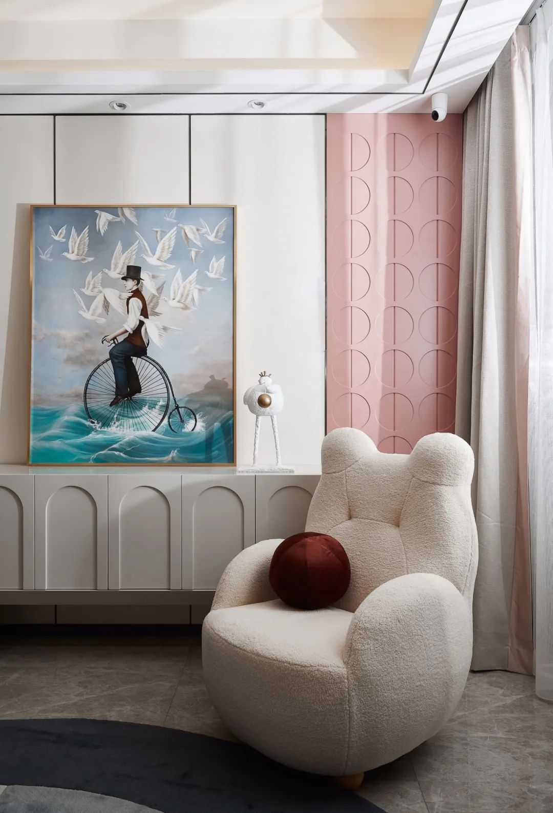 輕奢莫蘭迪風格室內(nèi)設(shè)計家裝案例-客廳背景墻