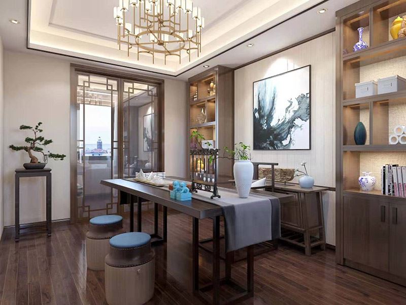 昭通市樂(lè)居小區(qū)新中式風(fēng)格別墅裝修案例