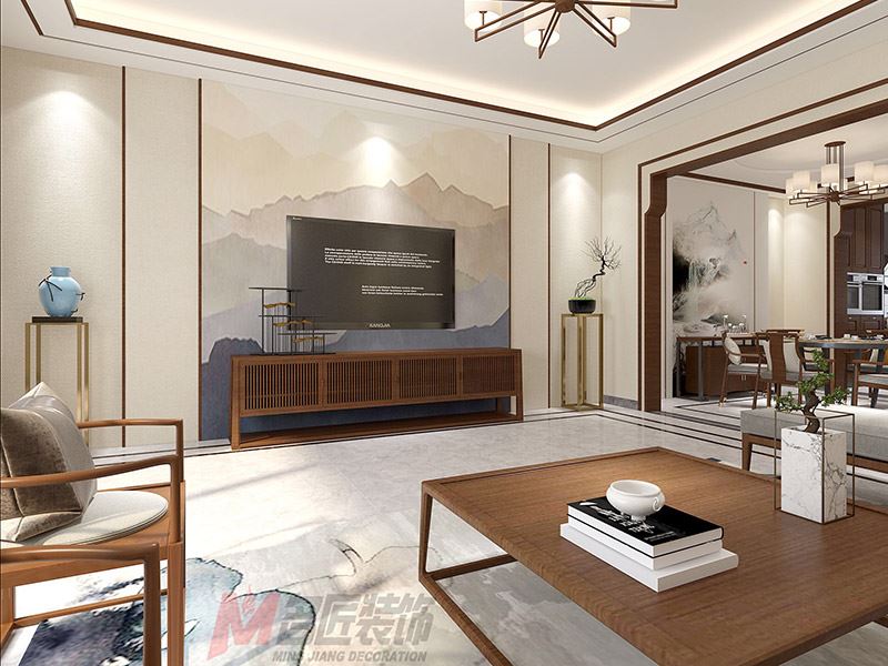 臺(tái)州市北山菜場(chǎng)邊新中式風(fēng)格別墅裝修案例