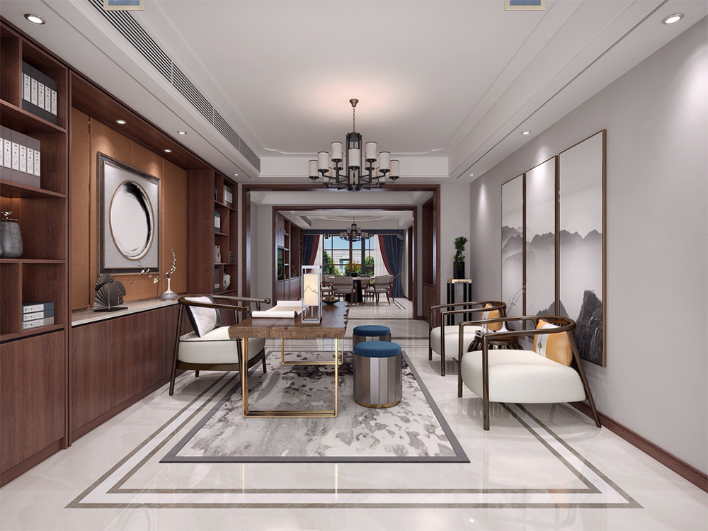 新中式別墅大宅裝修設(shè)計-書房 新中式別墅大宅裝修設(shè)計-書房