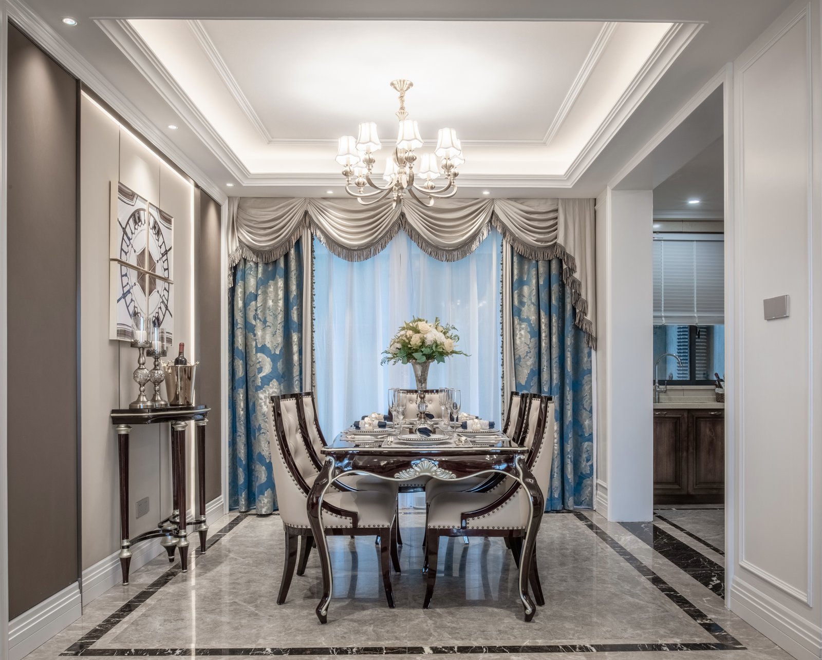 現(xiàn)代法式風(fēng)格室內(nèi)設(shè)計家裝案例-餐廳 現(xiàn)代法式風(fēng)格室內(nèi)設(shè)計家裝案例-餐廳