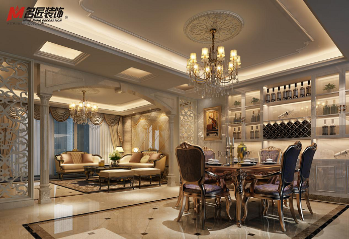 淮安市德匯公館歐式風(fēng)格四居室裝修案例