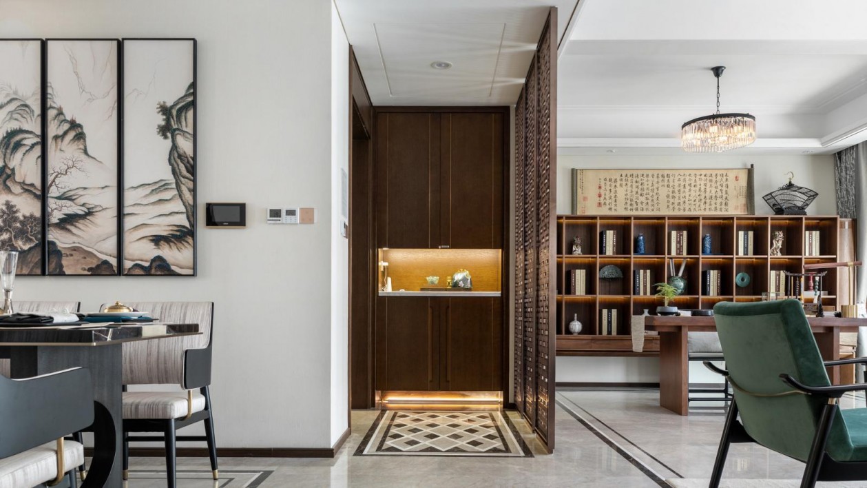 新中式風格室內(nèi)家裝案例效果圖-玄關 新中式風格室內(nèi)家裝案例效果圖-玄關