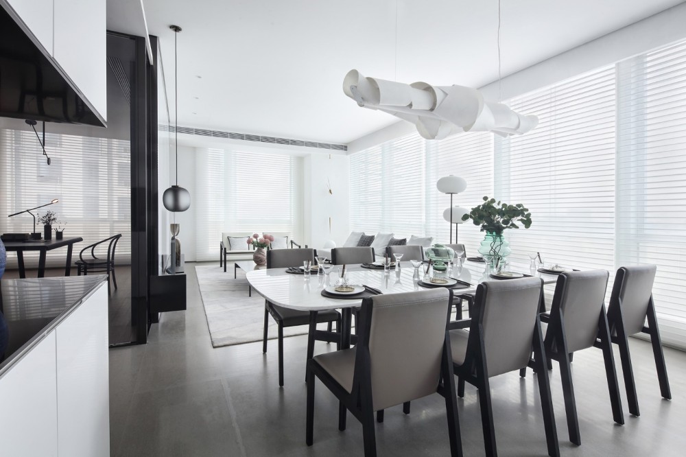 簡約黑白灰風格室內(nèi)設計家裝案例-餐廳 簡約黑白灰風格室內(nèi)設計家裝案例-餐廳