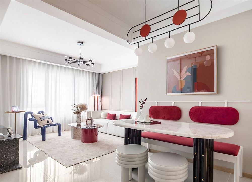 曲靖市世紀濤岸現(xiàn)代風格四居室裝修案例