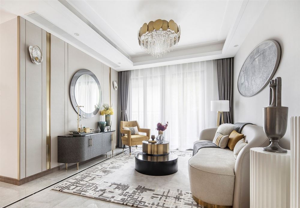 江門市萊茵華庭輕奢風(fēng)格三居室裝修案例