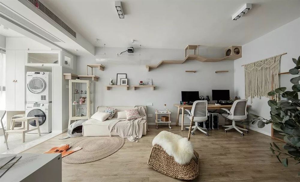 昭通市城市花園北歐風(fēng)格三居室裝修案例