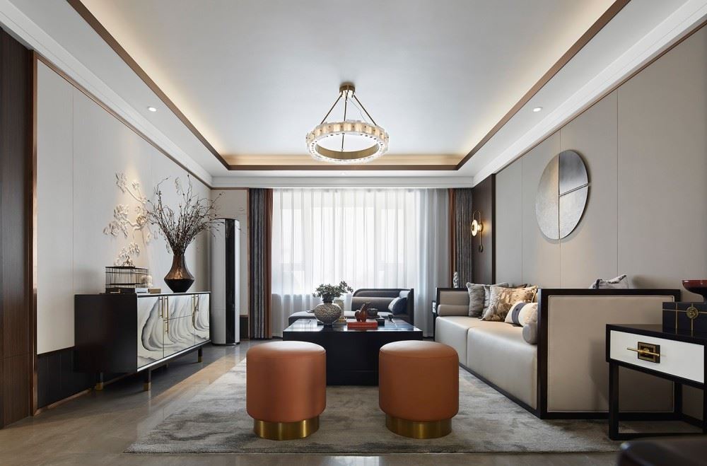 江門(mén)市五邑碧桂園新中式風(fēng)格四居室裝修案例