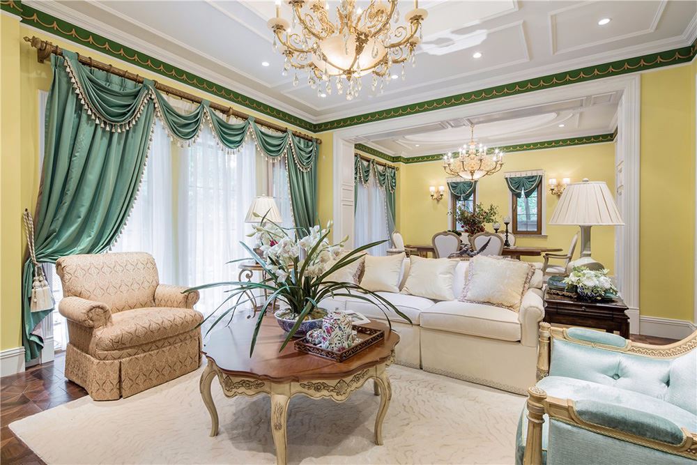 江門市融創(chuàng)御府田園風(fēng)格三居室裝修案例