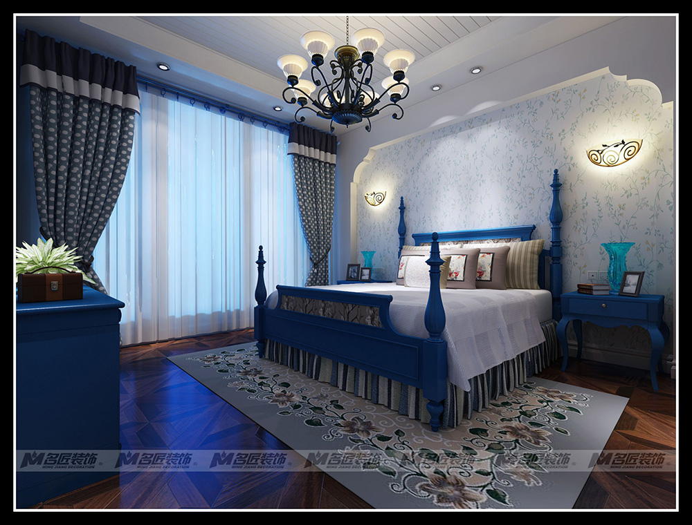 龍宸梧桐郡三居155平米北歐風格裝修案例-臥室