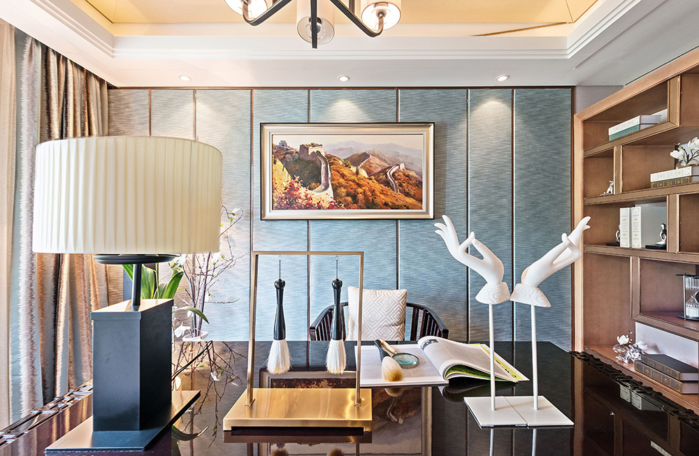 新中式風格室內(nèi)裝修設計效果圖-恒大西江天悅平層195平米-室內(nèi)裝修設計書房 新中式風格室內(nèi)裝修設計效果圖-恒大西江天悅平層195平米-室內(nèi)裝修設計書房