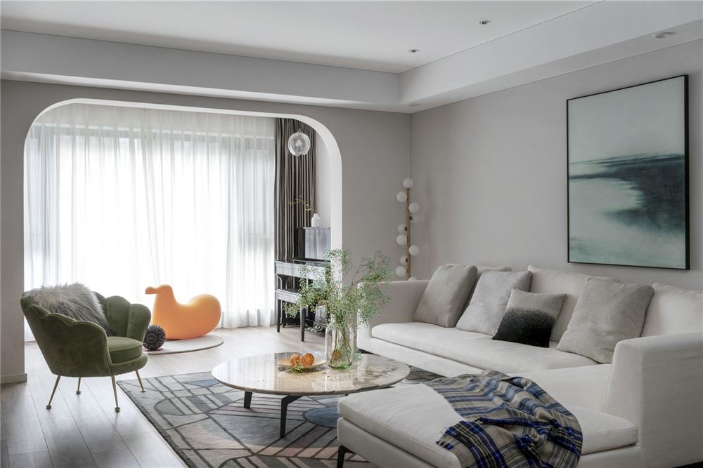 廣州市濱江西路小區(qū)新中式風(fēng)格三居室裝修案例