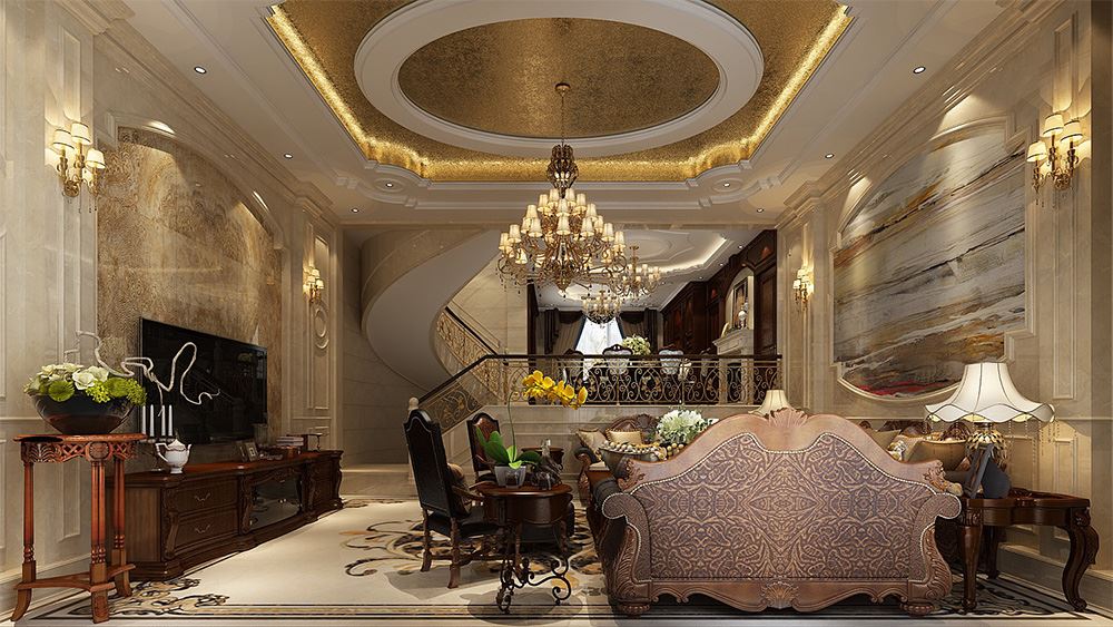 連云港市金輝優(yōu)步學(xué)府美式風(fēng)格別墅裝修案例