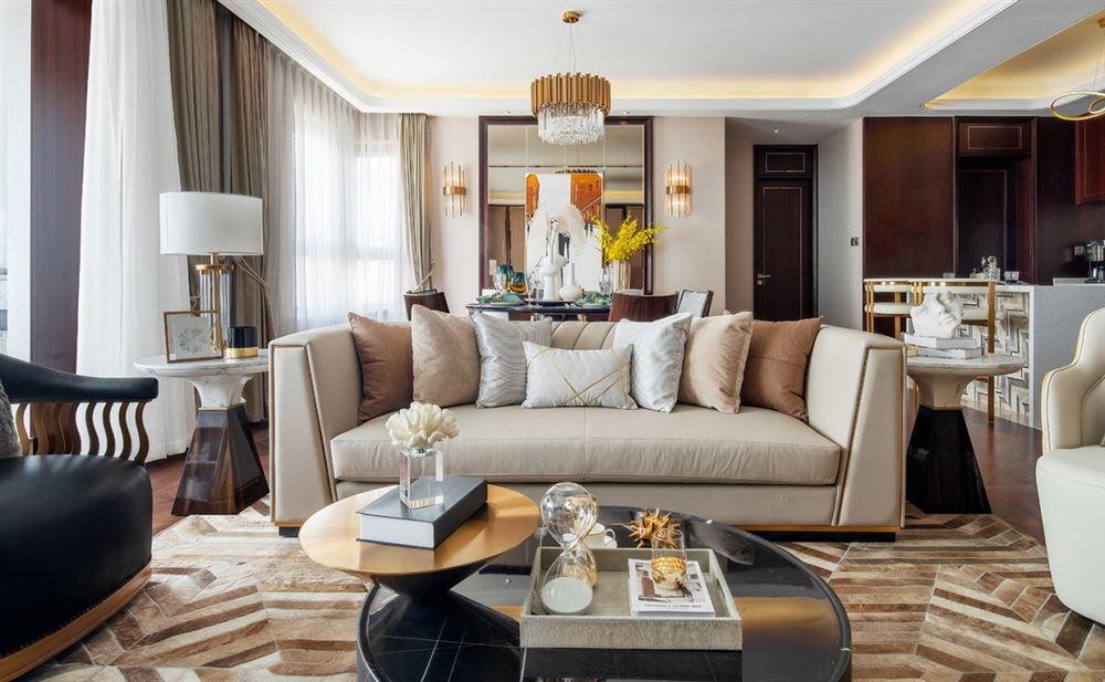 江門市江海碧桂園輕奢風(fēng)格三居室裝修案例