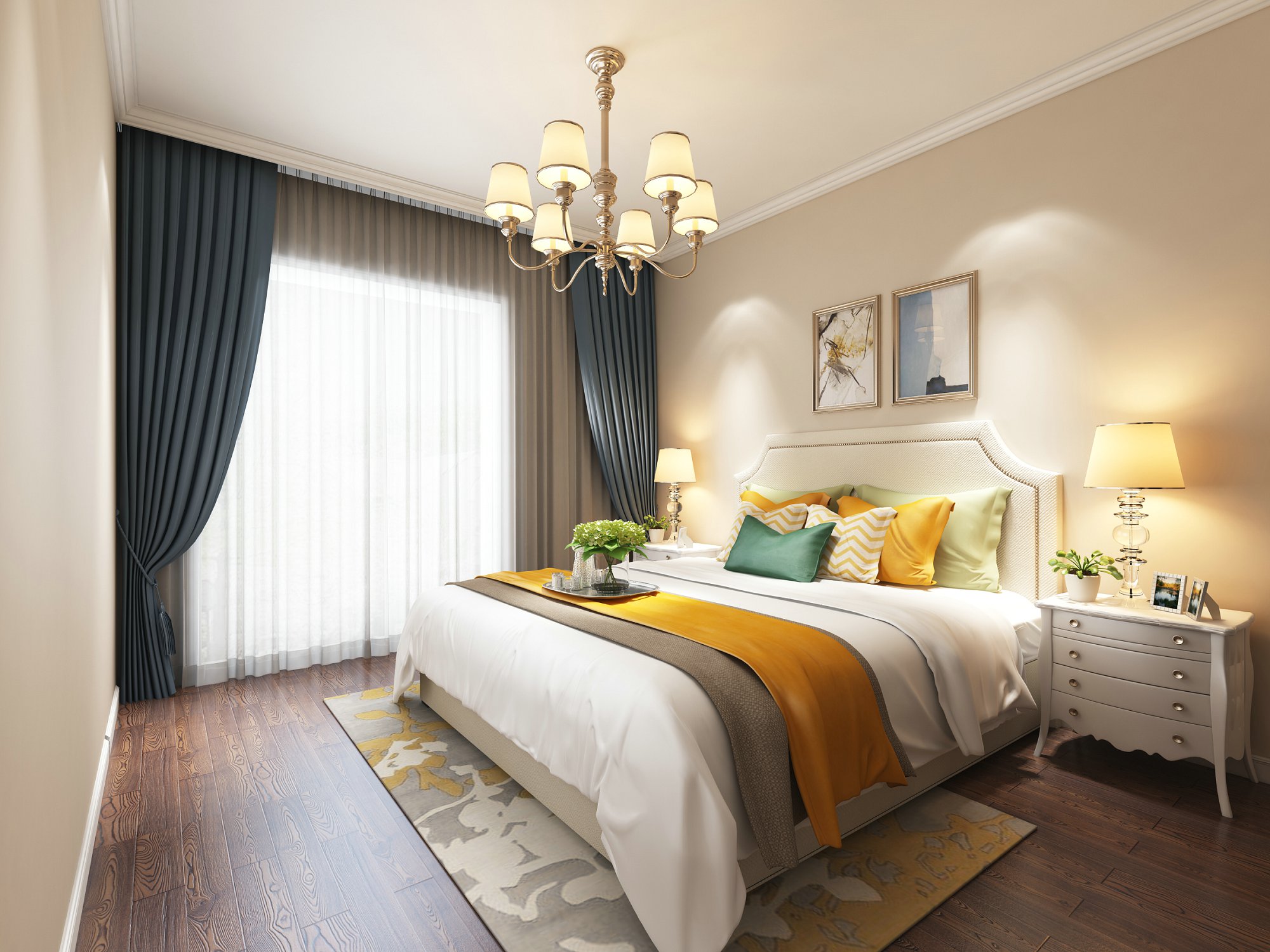 合肥市中海橙郡歐式風格三居室裝修案例