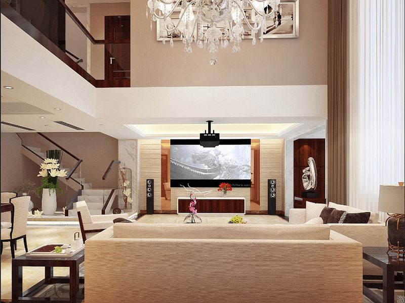 泰州市濱江新區(qū)富陽社區(qū)二區(qū)現(xiàn)代風格別墅裝修案例