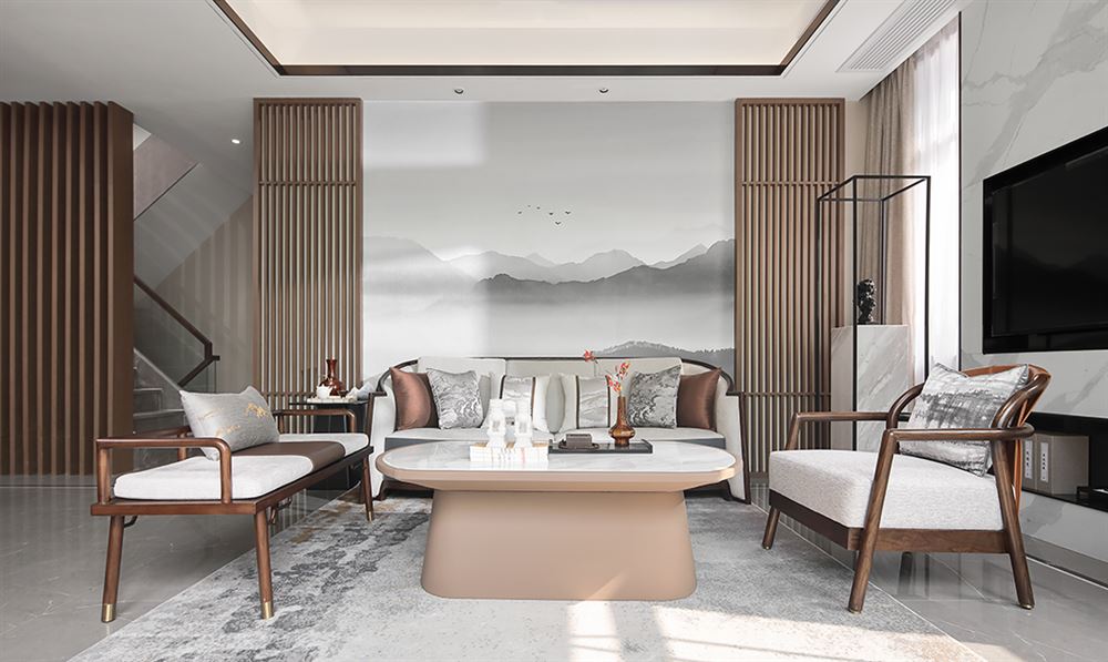 深圳市中信城開&middot;紅樹灣新中式風(fēng)格三居室裝修案例