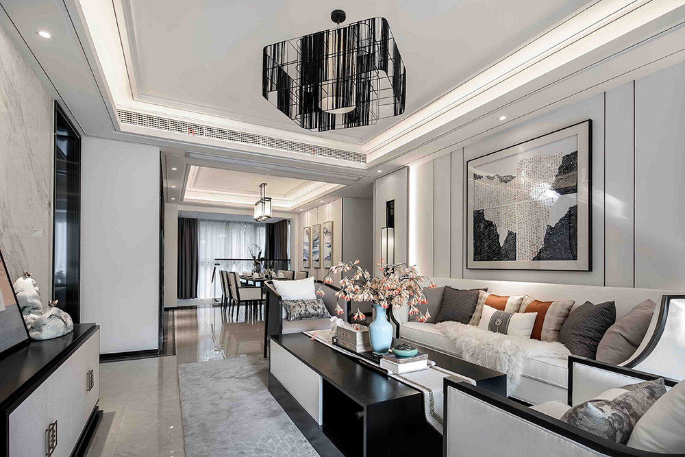 現(xiàn)代輕奢風格室內(nèi)裝修效果圖-江山一品三居125平米-客廳 現(xiàn)代輕奢風格室內(nèi)裝修效果圖-江山一品三居125平米-客廳