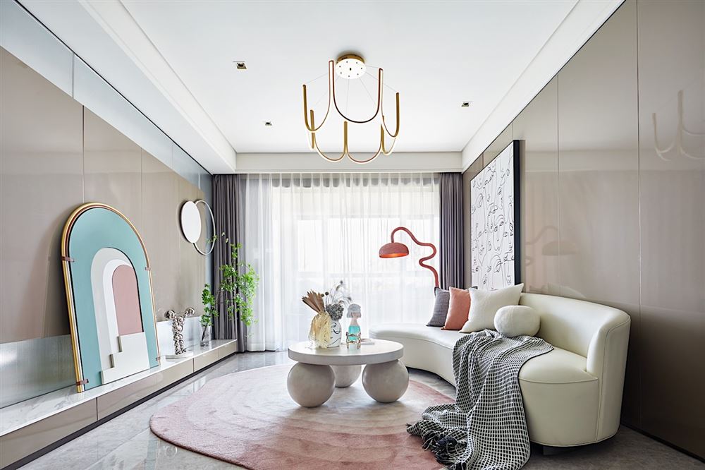 佛山市建投綠地璀璨天城輕奢風(fēng)格三居室裝修案例