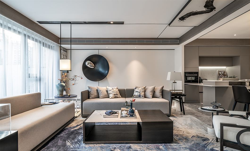 新中式風格室內(nèi)家裝案例效果圖-客廳 新中式風格室內(nèi)家裝案例效果圖-客廳