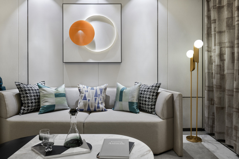 現(xiàn)代輕奢風格室內(nèi)家裝案例效果圖-客廳沙發(fā)