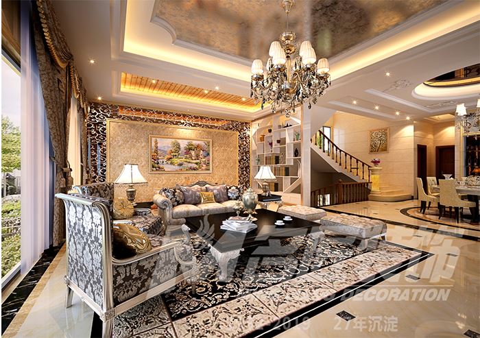 佛山市鵬瑞皓玥灣歐式風(fēng)格三居室裝修案例