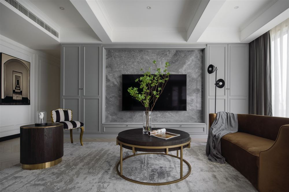 佛山市越秀閱湖臺(tái)美式風(fēng)格三居室裝修案例
