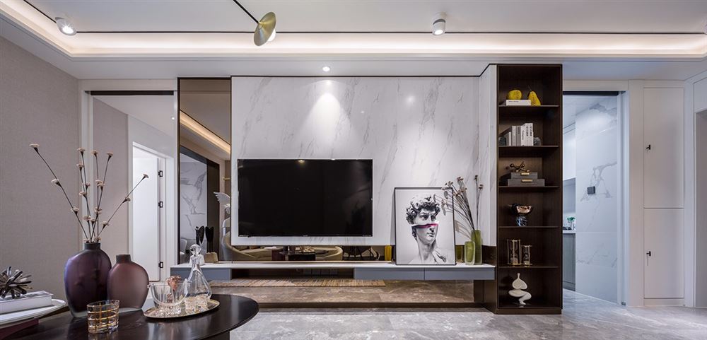 江門(mén)市寶堤灣畔輕奢風(fēng)格三居室裝修案例