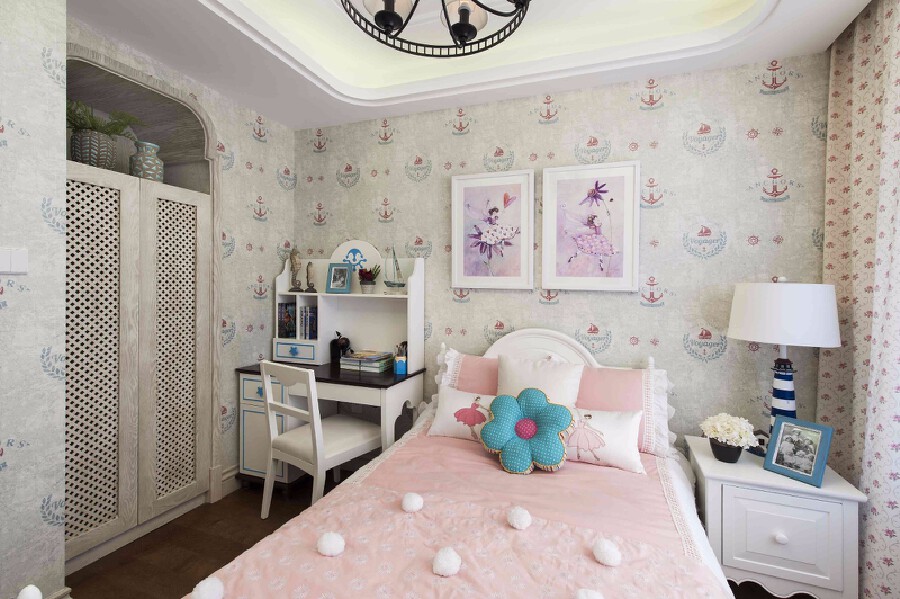 金碧御水山莊別墅335平米地中海風格裝修案例-公主房 金碧御水山莊別墅335平米地中海風格裝修案例-公主房