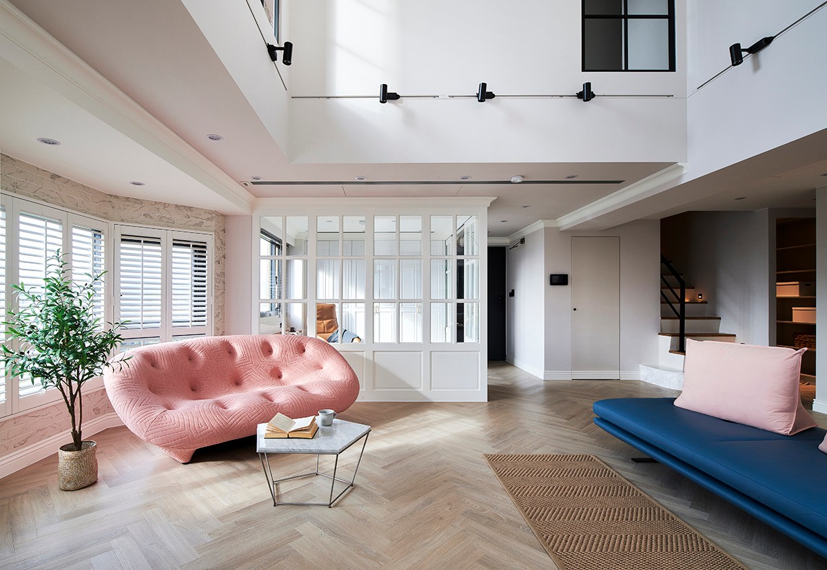 裝修案例美式風格復式裝修效果圖-客廳 裝修案例美式風格復式裝修效果圖-客廳