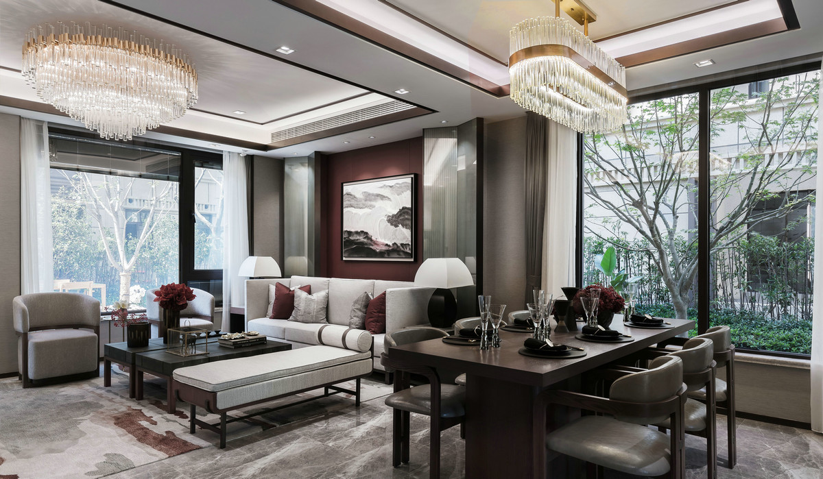 新中式風(fēng)格別墅室內(nèi)設(shè)計(jì)家裝案例-客廳 新中式風(fēng)格別墅室內(nèi)設(shè)計(jì)家裝案例-客廳