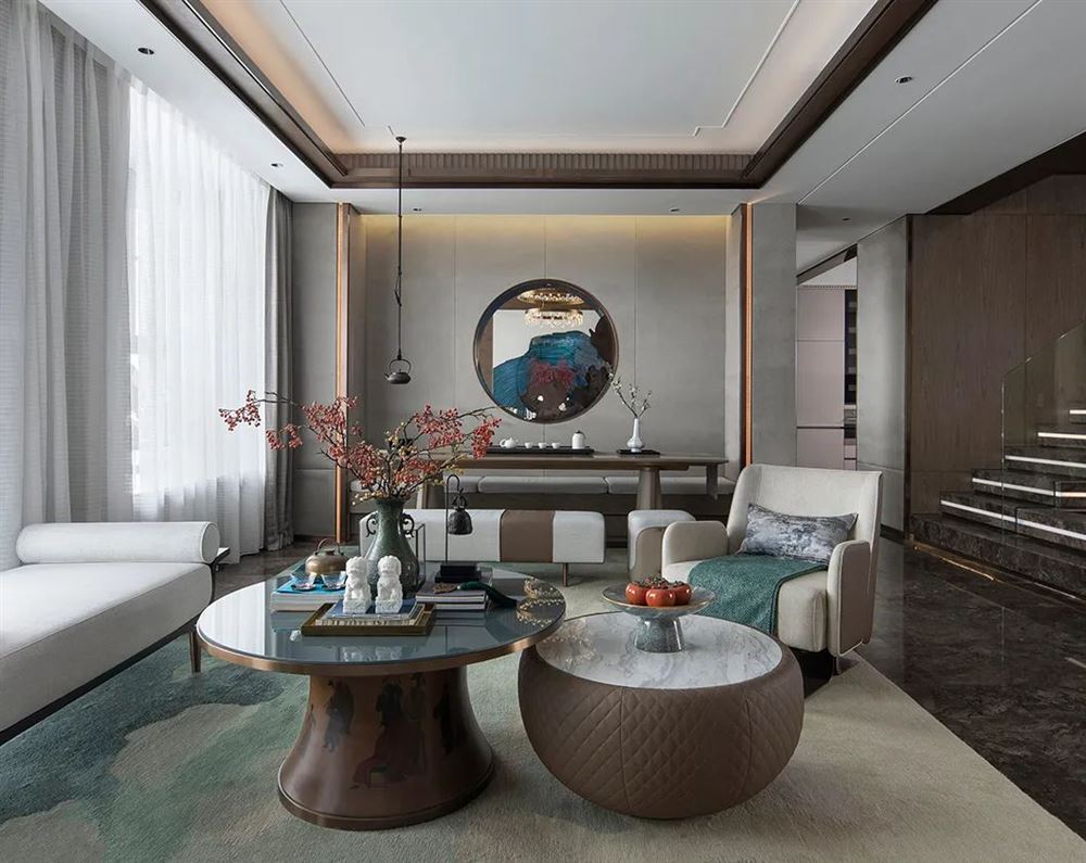 廣州市越秀星匯文璽新中式風(fēng)格復(fù)式裝修案例