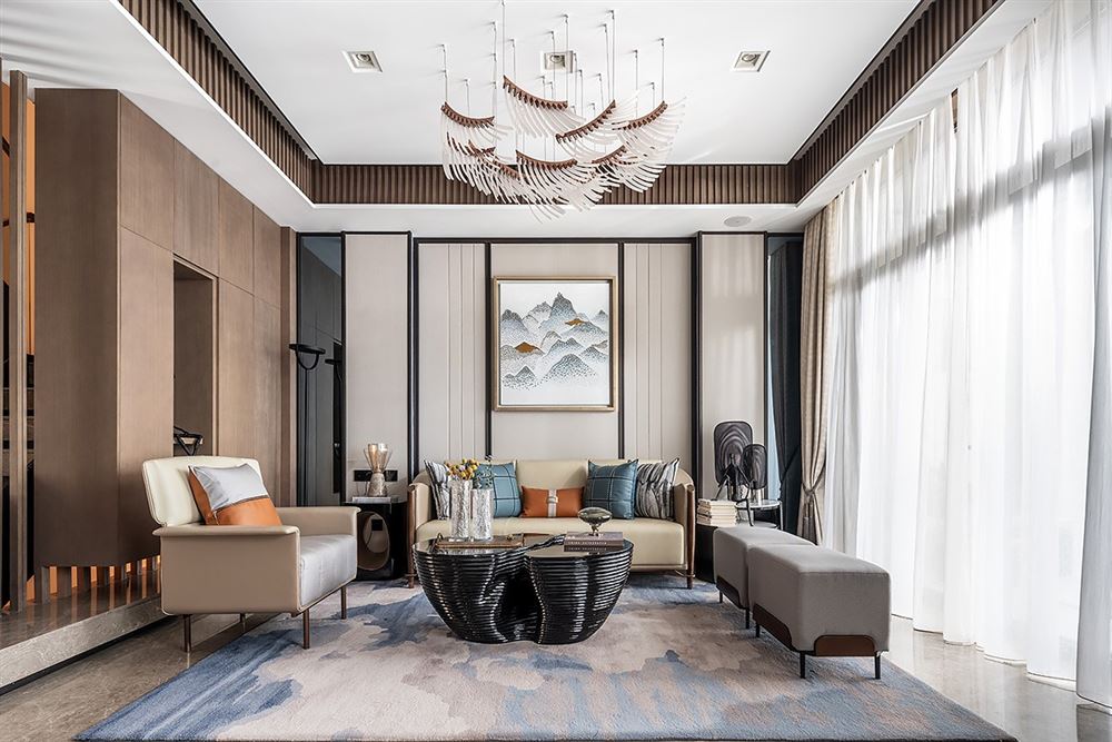 江門市萊茵華庭新中式風(fēng)格別墅裝修案例