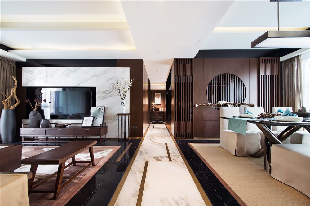 佛山市美的&middot;東樾灣新中式風(fēng)格四居室裝修案例