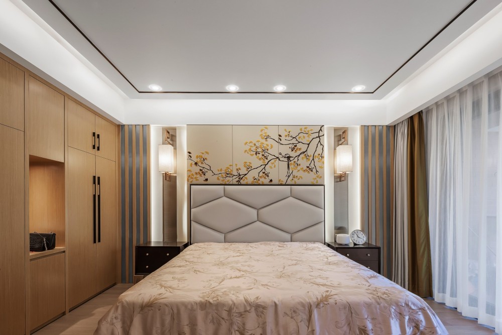 新中式風(fēng)格室內(nèi)家裝案例效果圖-主臥 新中式風(fēng)格室內(nèi)家裝案例效果圖-主臥